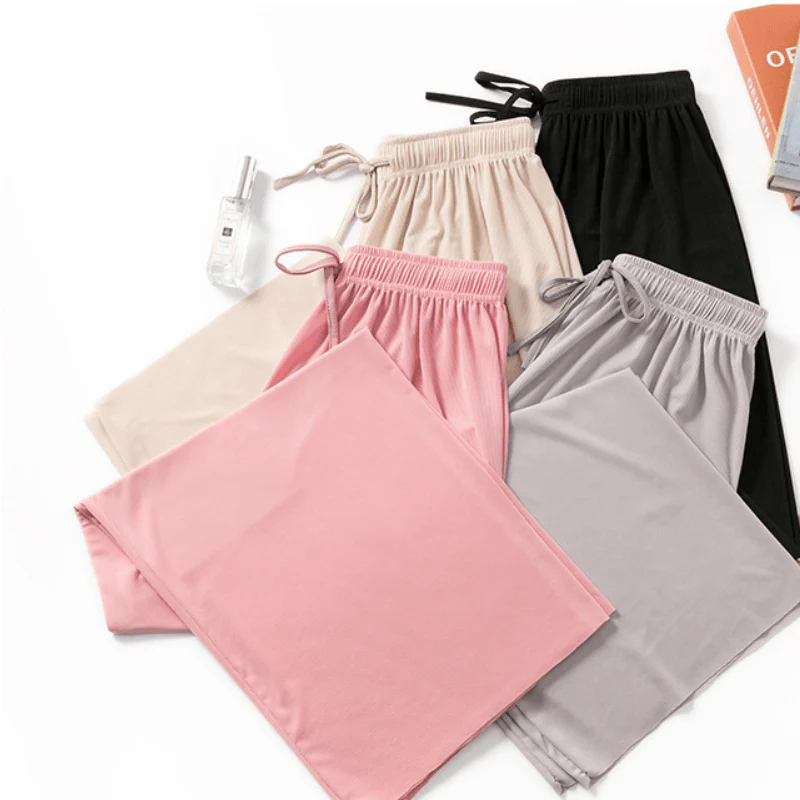 Ice Silk Wide Leg Women's Pants - Image 13