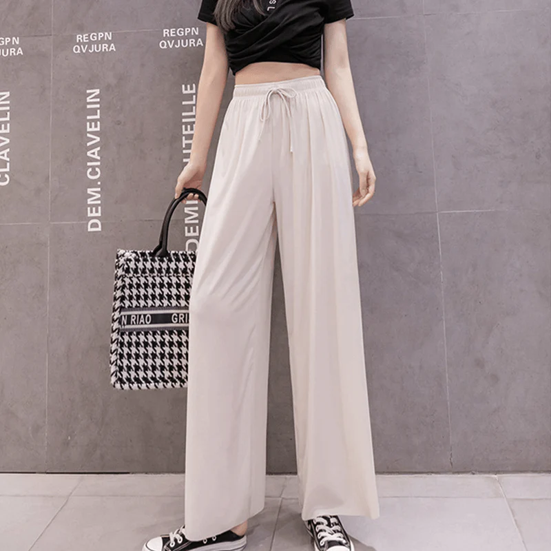Ice Silk Wide Leg Women's Pants - Image 16