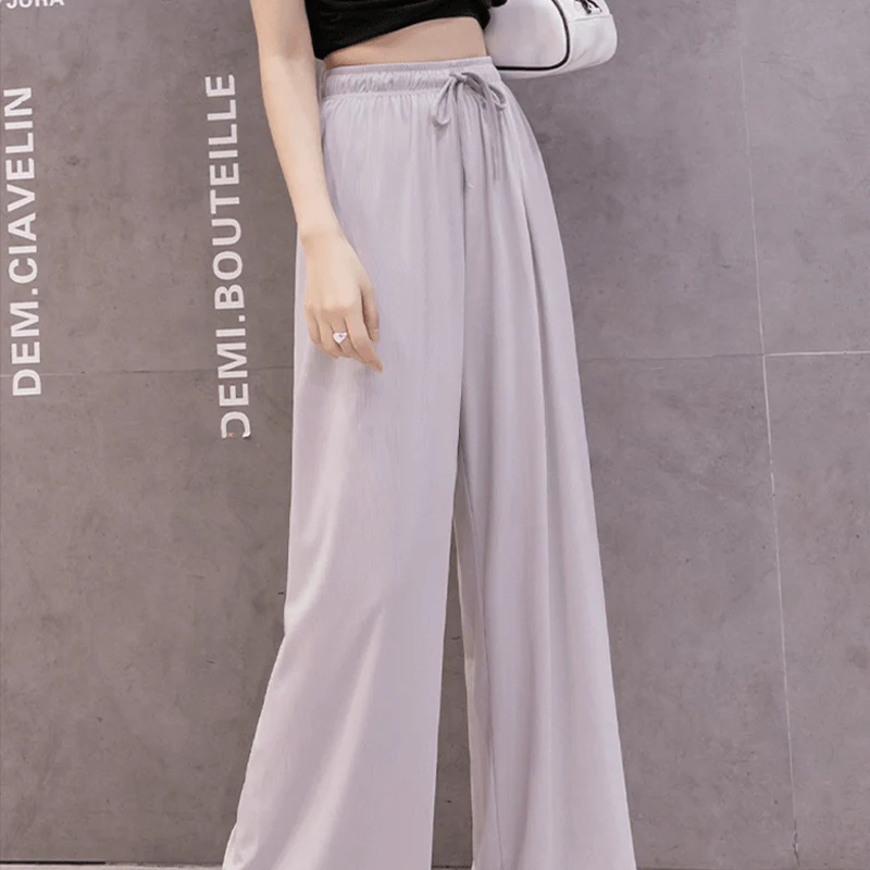 Ice Silk Wide Leg Women's Pants - Image 17