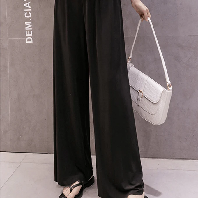 Ice Silk Wide Leg Women's Pants - Image 19