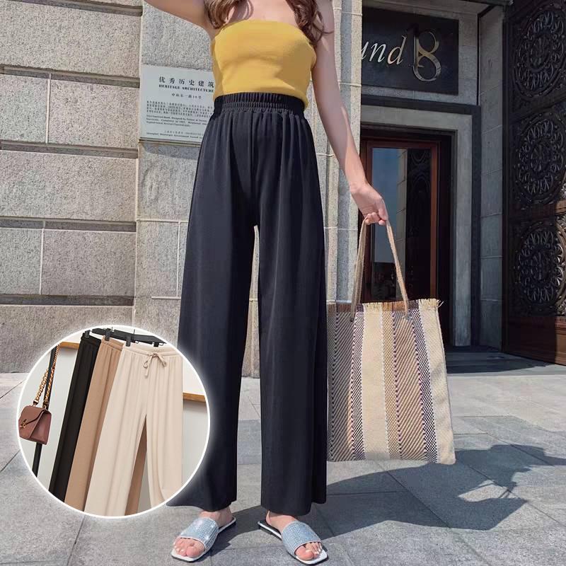 Ice Silk Wide Leg Women's Pants - Image 3