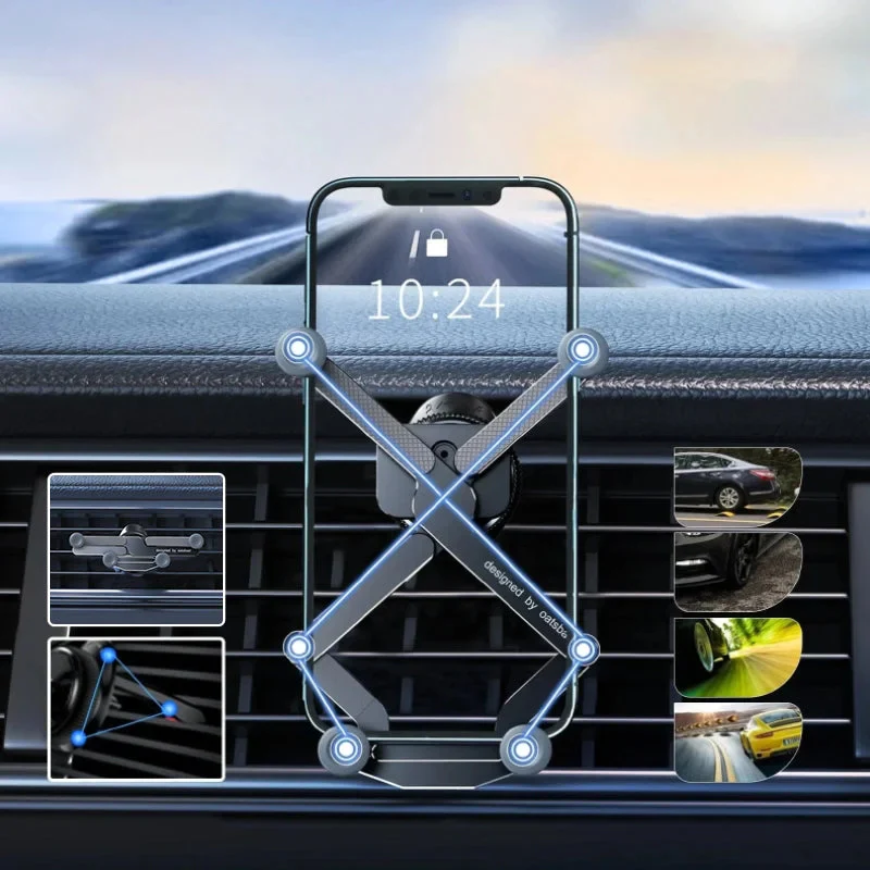 Invisible Rotatable Air Vent Mount Car Phone Holder - Image 4