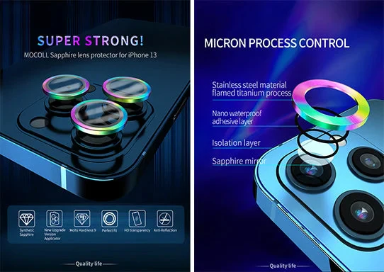 Colorful Sapphire Lens Protector for iPhone - Image 10