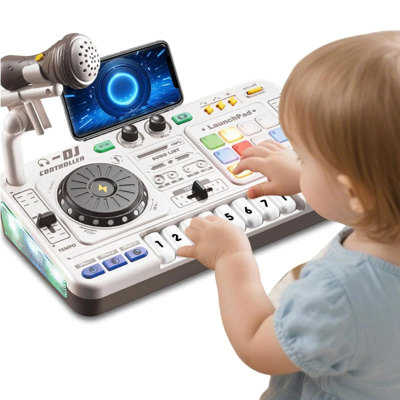 Kids DJ Mixer Table With Microphone - Image 11