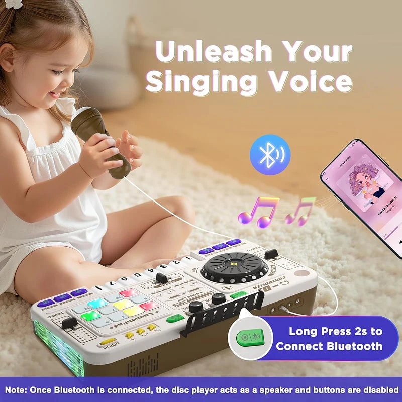 Kids DJ Mixer Table With Microphone - Image 12