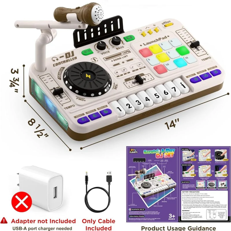 Kids DJ Mixer Table With Microphone - Image 2