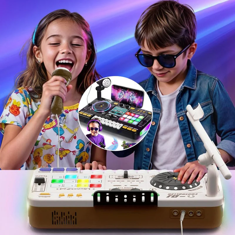 Kids DJ Mixer Table With Microphone - Image 5