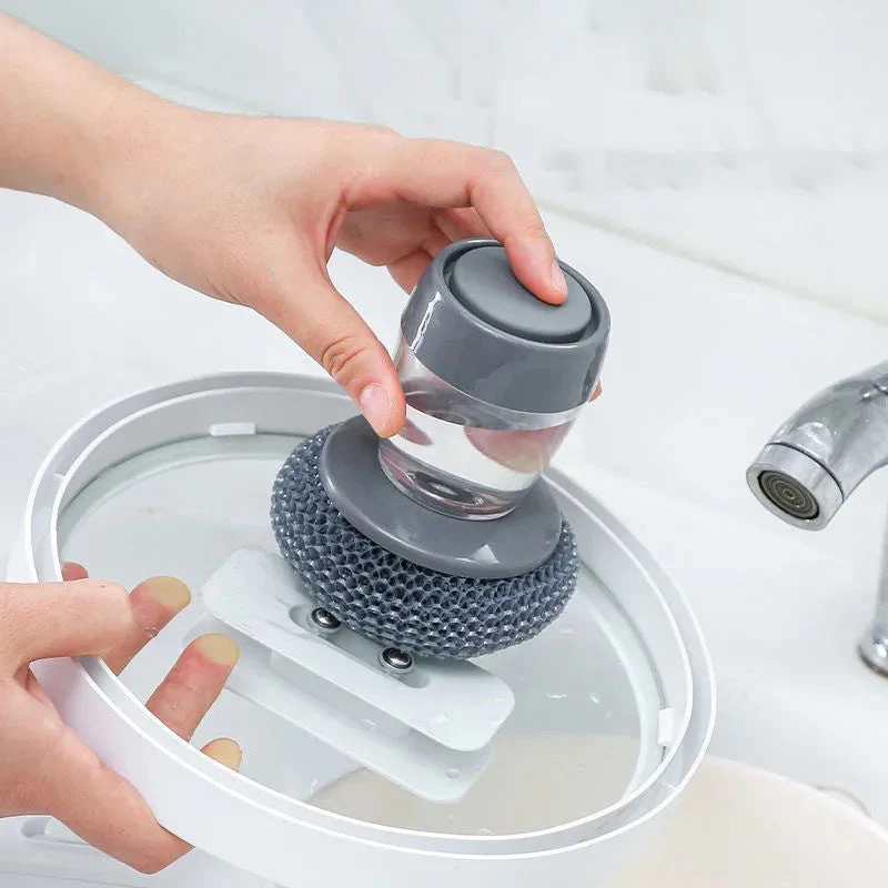 Kitchen Soap Dispensing Palm Brush - Image 3