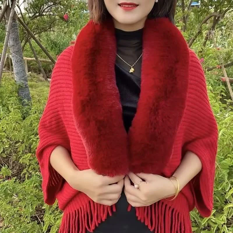 Knitting Thick Women's Loose Shawl - Image 5