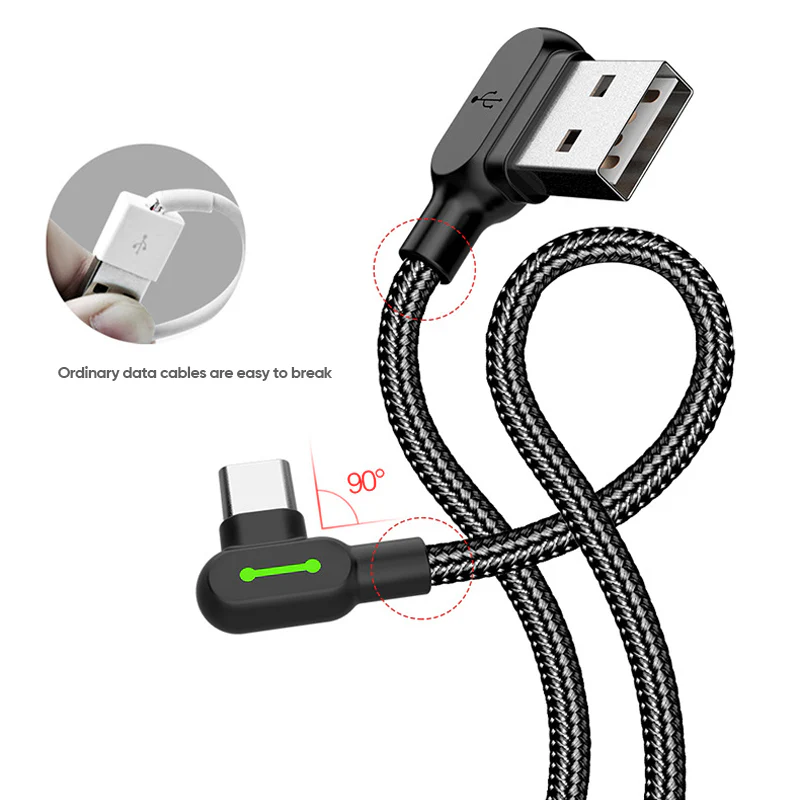 L-Shaped Nylon Knitting Data Cable Suitable for iPhone - Image 3