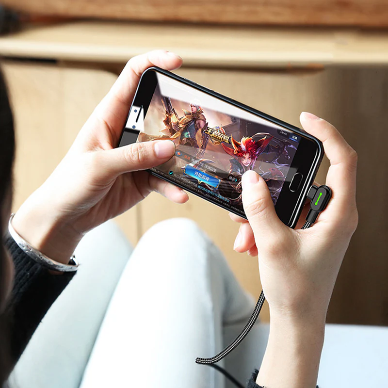 L-Shaped Nylon Knitting Data Cable Suitable for iPhone - Image 9