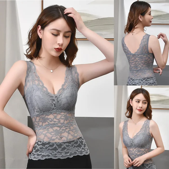 Lace Vest With Breast Pads - Image 16
