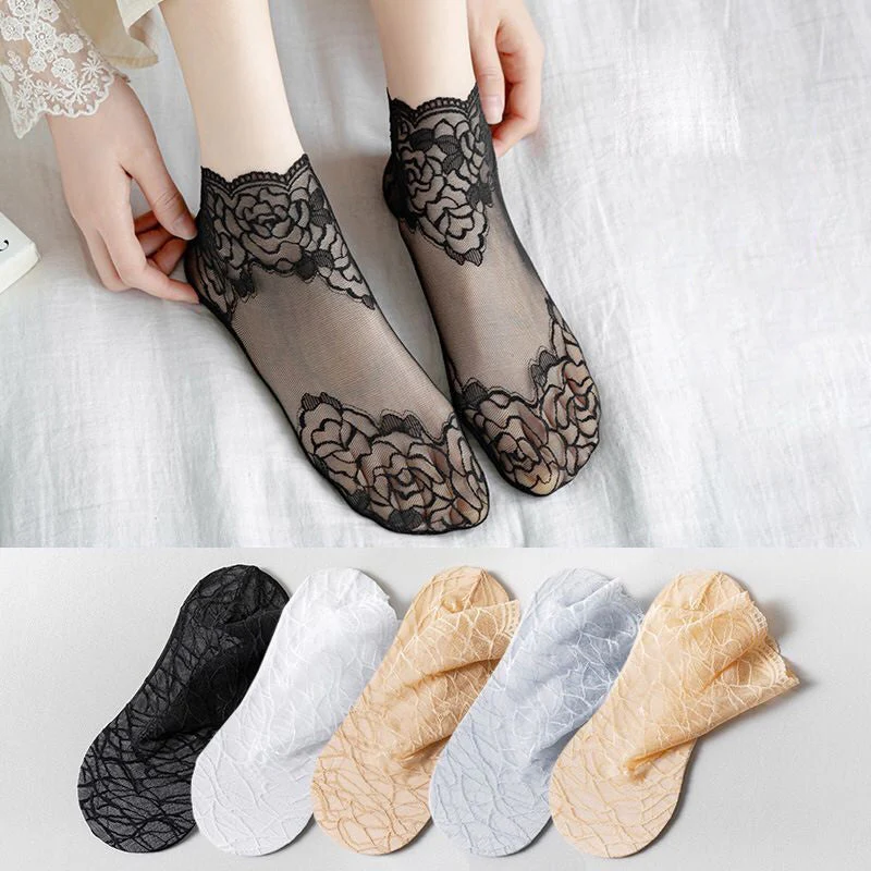 Ladies Fashion Lace Socks (6 Pairs) - Image 11