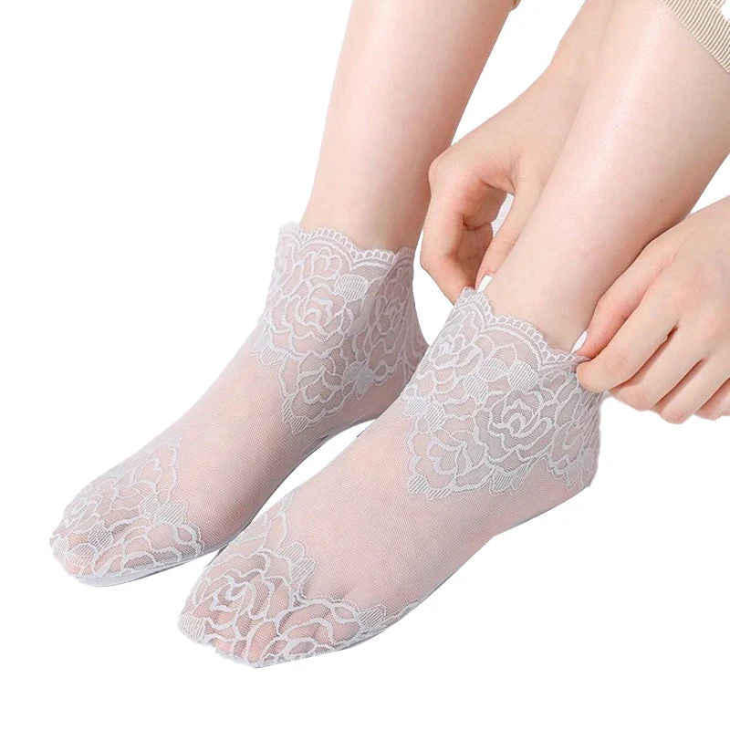 Ladies Fashion Lace Socks (6 Pairs) - Image 16