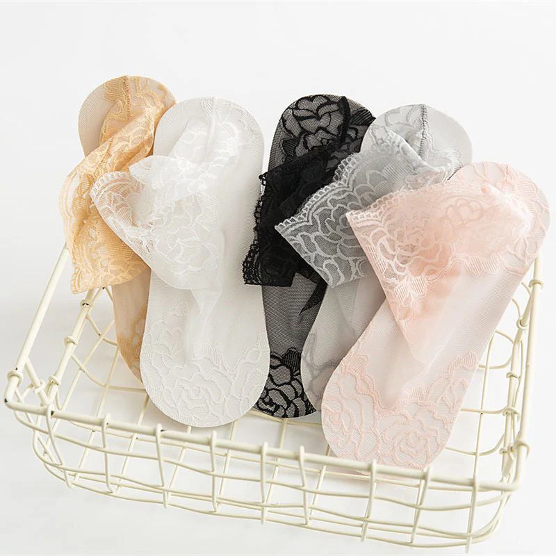 Ladies Fashion Lace Socks (6 Pairs) - Image 2
