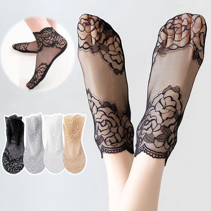 Ladies Fashion Lace Socks (6 Pairs) - Image 5