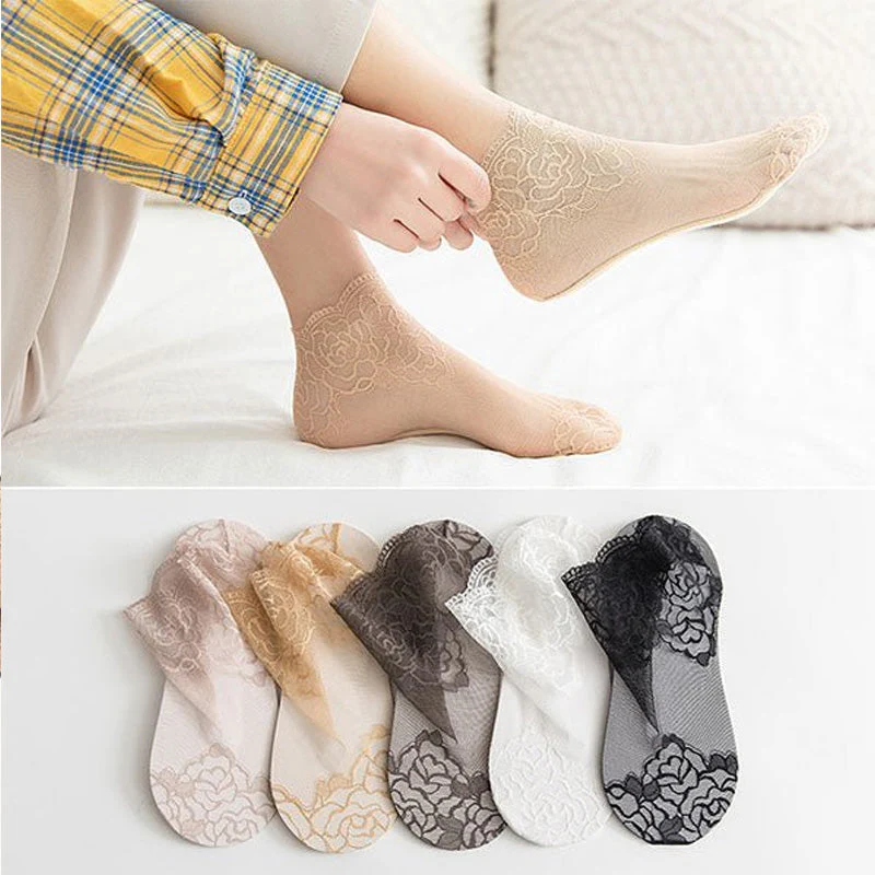 Ladies Fashion Lace Socks (6 Pairs) - Image 8