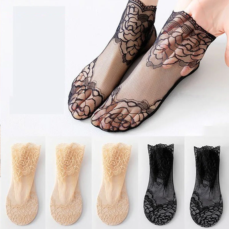 Ladies Fashion Lace Socks (6 Pairs) - Image 9