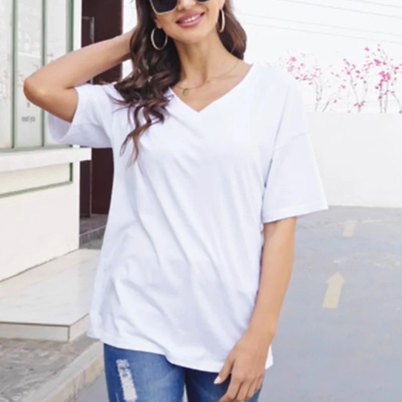 Ladies V-Neck T-Shirt - Image 3