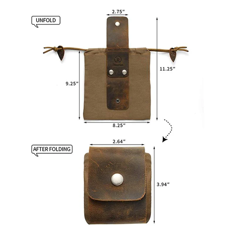 Leather And Canvas Bushcraft Bag - Image 7