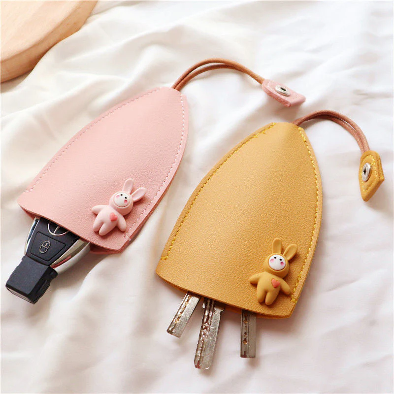 Leather Car Key Case Cover - Image 3