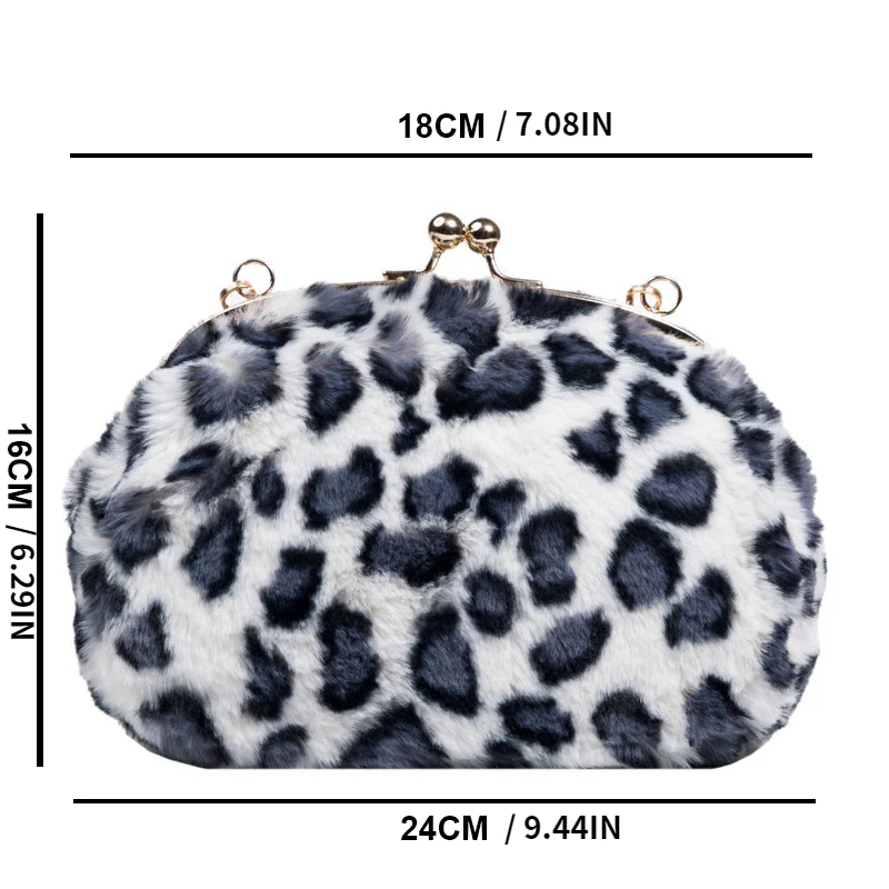 Leopard Print Plush Crossbody Bag - Image 13