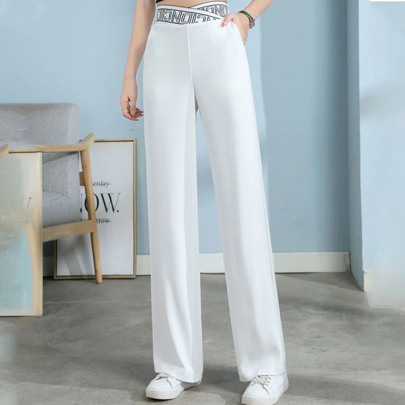 Letter High Waist Wide Leg Pants - Image 6