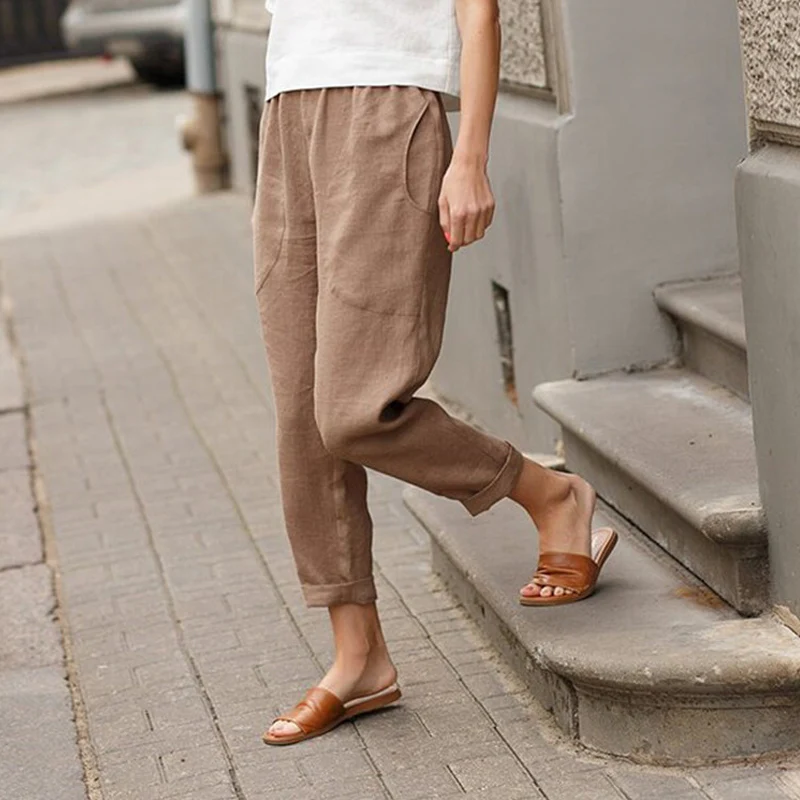 Linen-cotton Women's Loose Pants - Image 3