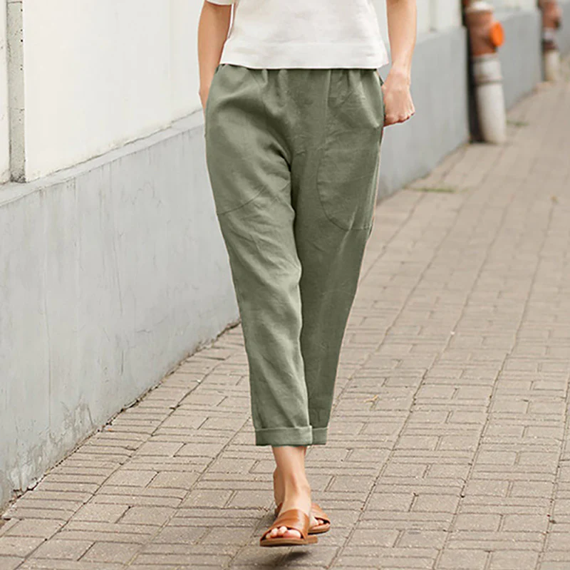 Linen-cotton Women's Loose Pants - Image 6