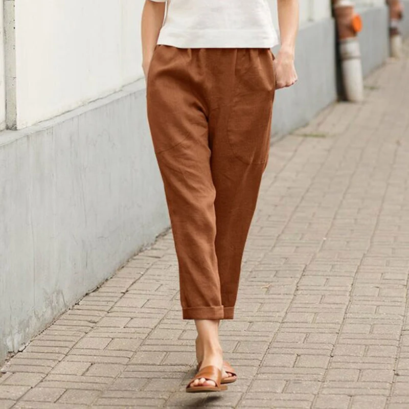 Linen-cotton Women's Loose Pants - Image 9