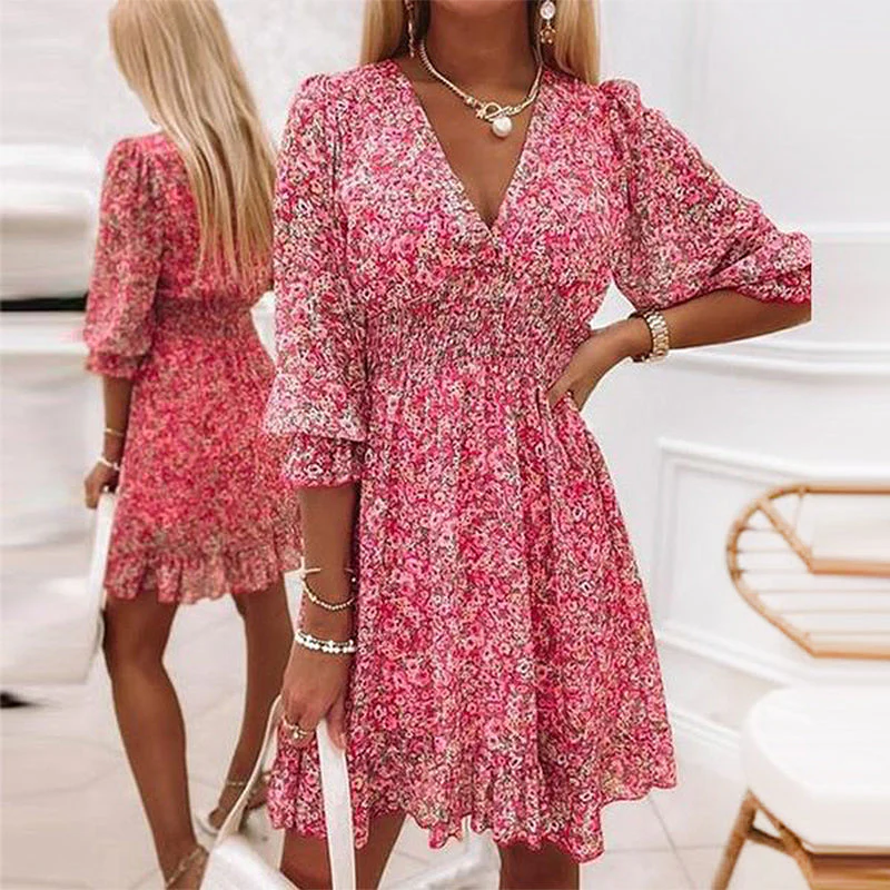 Long Sleeve Floral Dress - Image 12