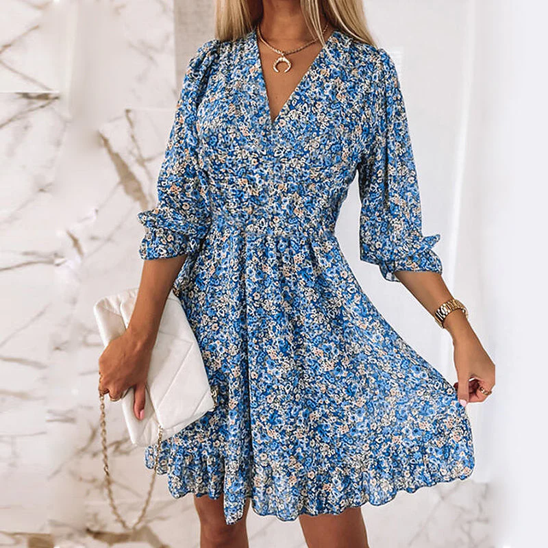Long Sleeve Floral Dress - Image 15