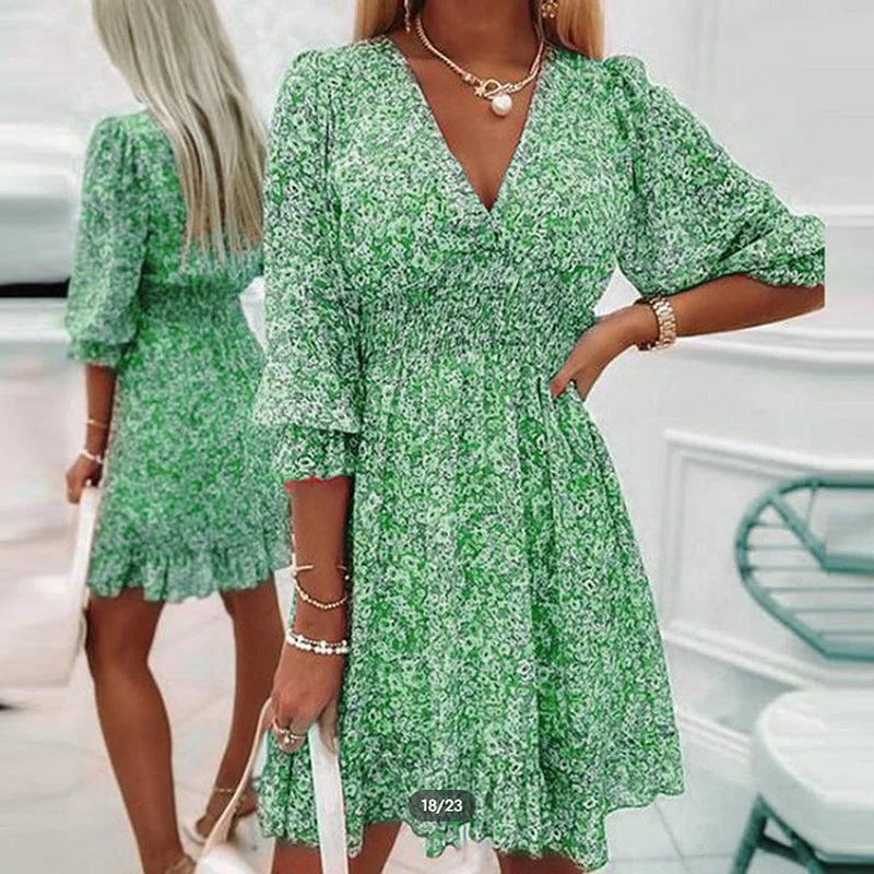 Long Sleeve Floral Dress - Image 16
