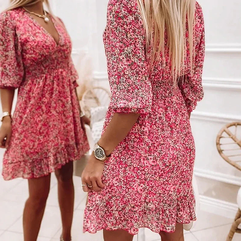 Long Sleeve Floral Dress - Image 3