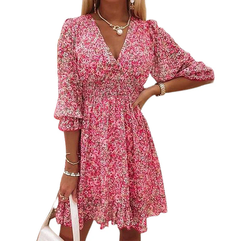 Long Sleeve Floral Dress - Image 9