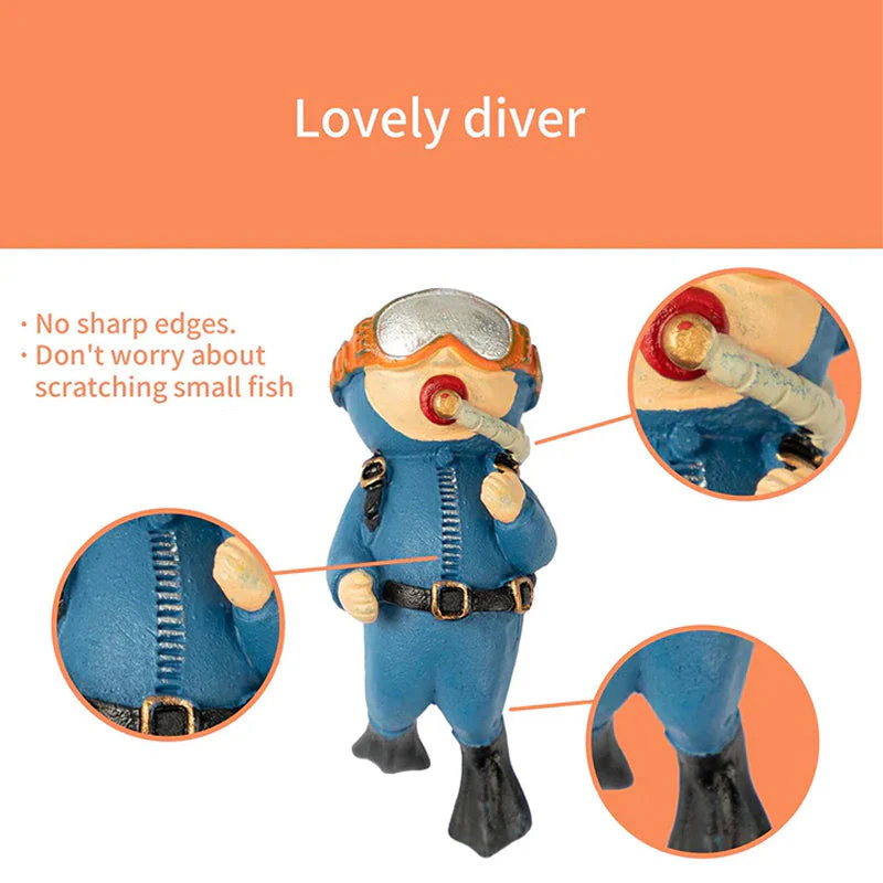 Lovely Diver Aquarium Fish Tank Decorations - Image 9