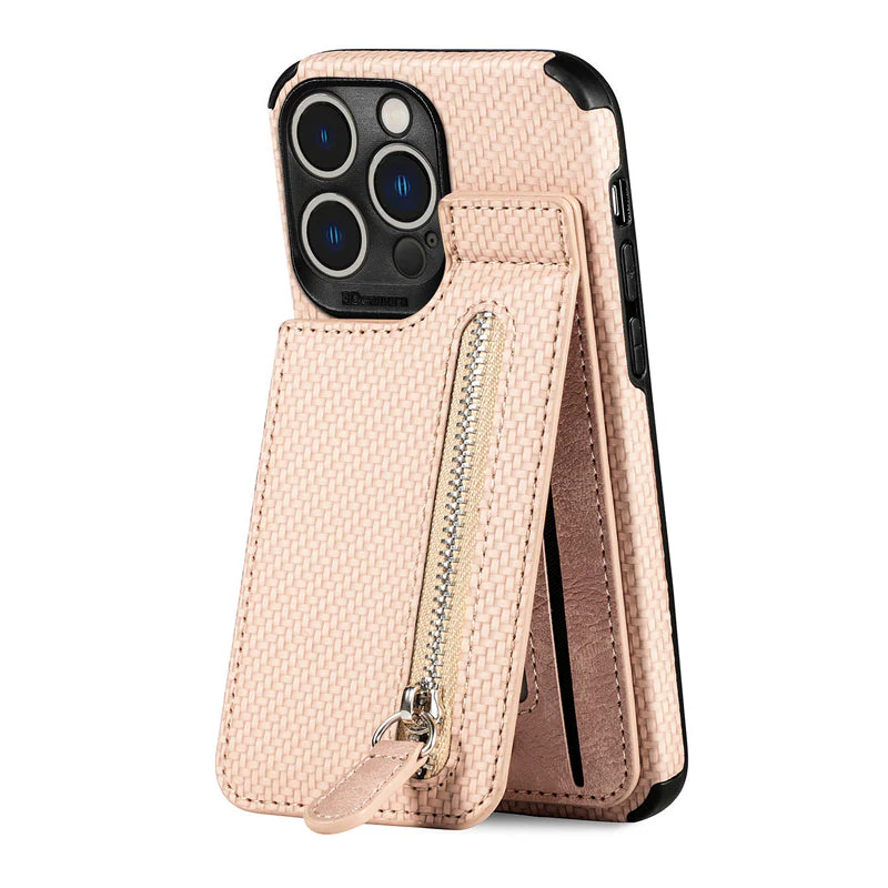 Magnetic Zipper Wallet Cover With Credit Card Holder for iPhone - Image 16