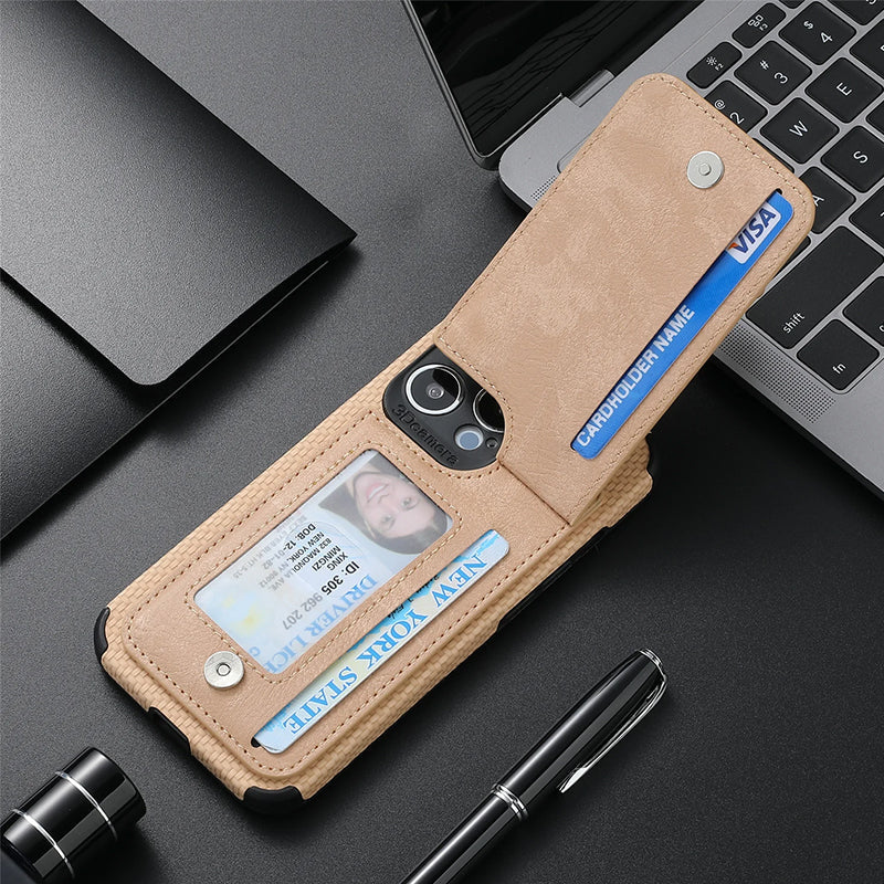 Magnetic Zipper Wallet Cover With Credit Card Holder for iPhone - Image 7