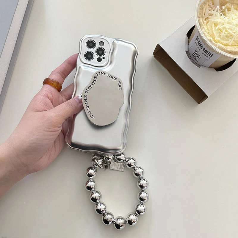 Matte Silver Ball Bracelet Air Cushion Case for iPhone - Image 2