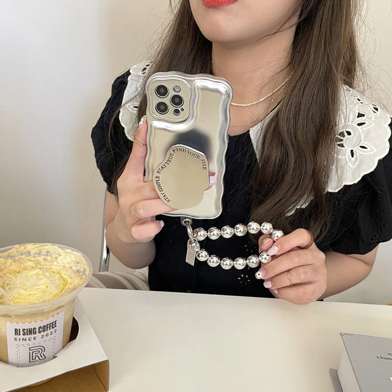 Matte Silver Ball Bracelet Air Cushion Case for iPhone - Image 4