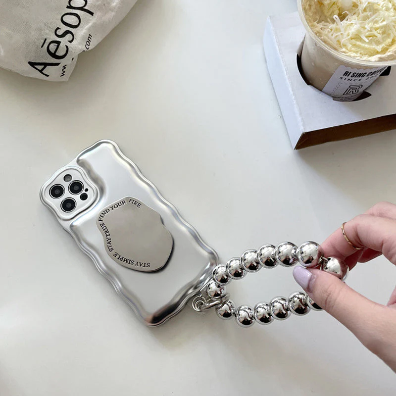 Matte Silver Ball Bracelet Air Cushion Case for iPhone - Image 5