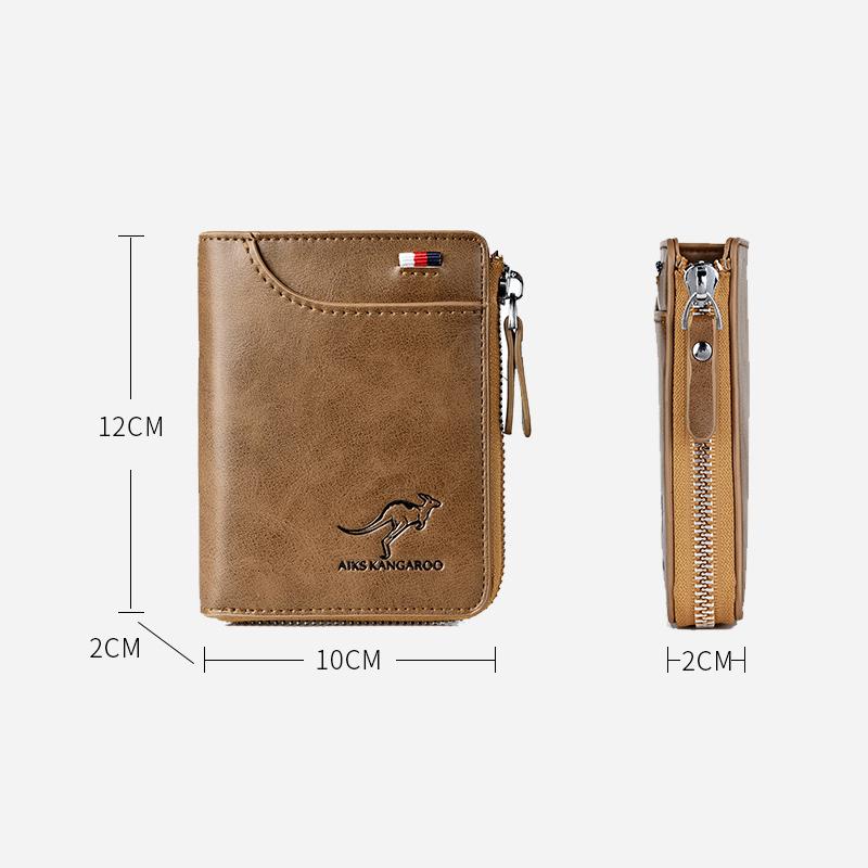 Men Wallet Zipper Genuine Leather Purse ( RFID PROTECTED ) - Image 11