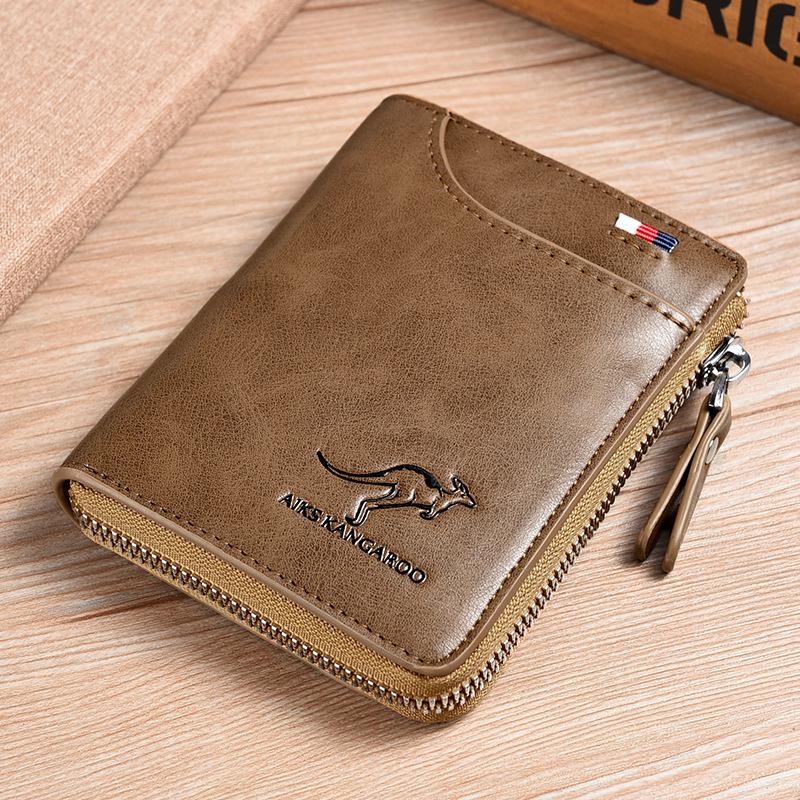 Men Wallet Zipper Genuine Leather Purse ( RFID PROTECTED ) - Image 13