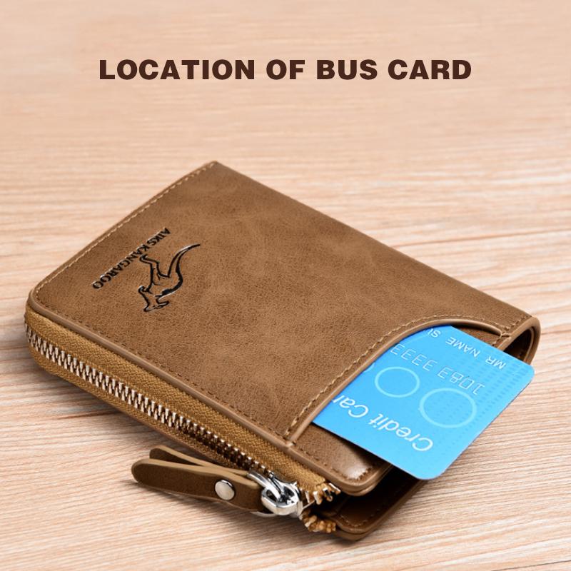 Men Wallet Zipper Genuine Leather Purse ( RFID PROTECTED ) - Image 5