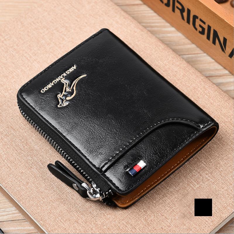 Men Wallet Zipper Genuine Leather Purse ( RFID PROTECTED ) - Image 15