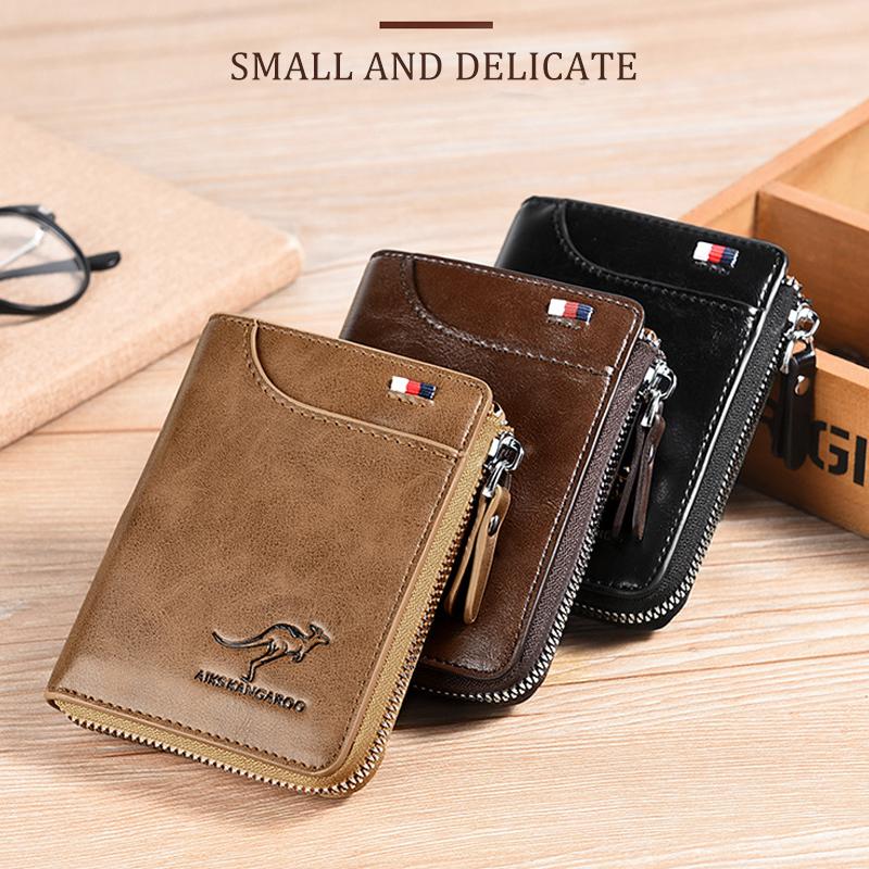 Men Wallet Zipper Genuine Leather Purse ( RFID PROTECTED ) - Image 4