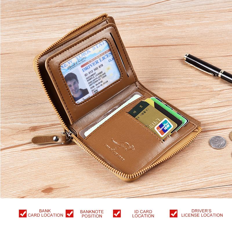 Men Wallet Zipper Genuine Leather Purse ( RFID PROTECTED ) - Image 8