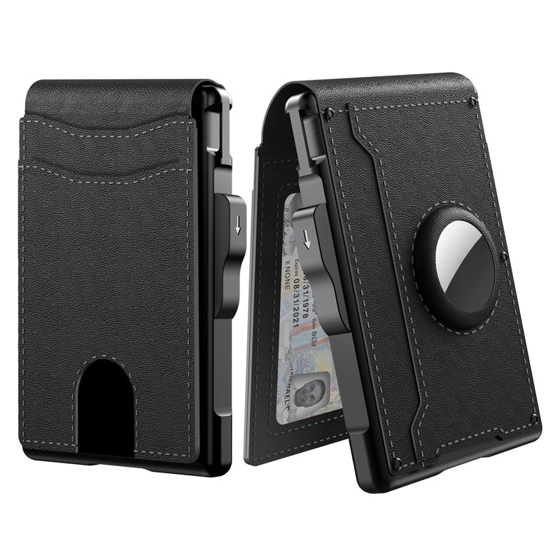 Men's Business Style Pu Leather Card Slots for AirTag - Image 10