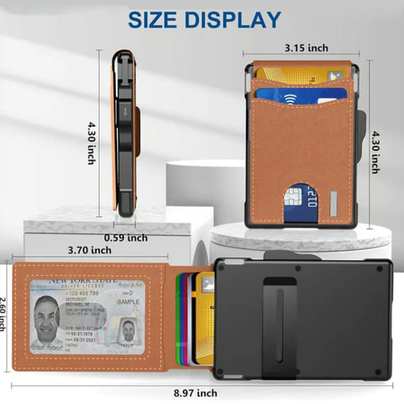 Men's Business Style Pu Leather Card Slots for AirTag - Image 13