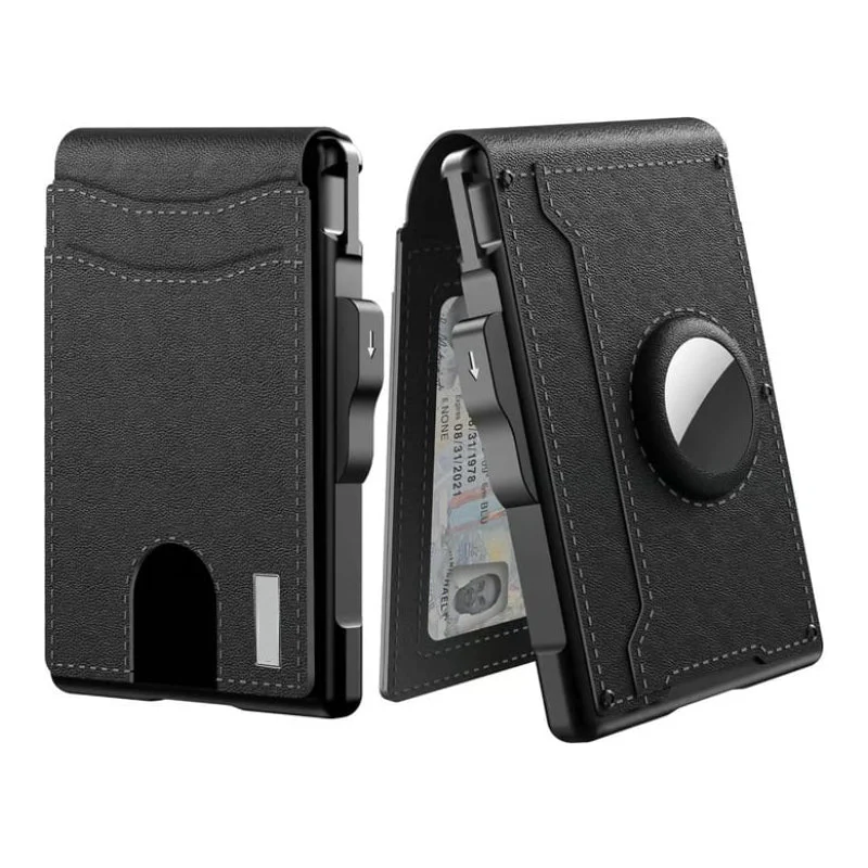 Men's Business Style Pu Leather Card Slots for AirTag - Image 16